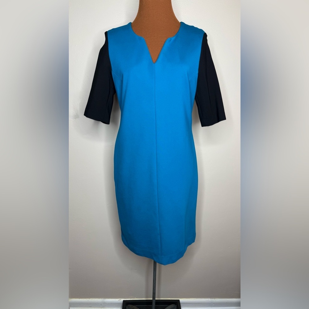 Diane Von Furstenberg Color Block Sheath Dress Short Sleeves Size 6
